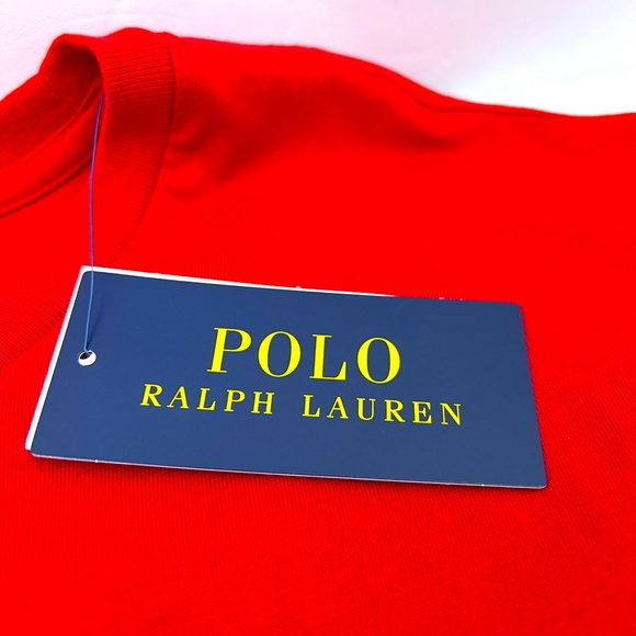 POLO RALPH LAUREN, MEN’S TEE-SHIRT, RED WITH LARHE NAVY & WHIT LOGO IN FRONT, XL - Picture 11 of 16